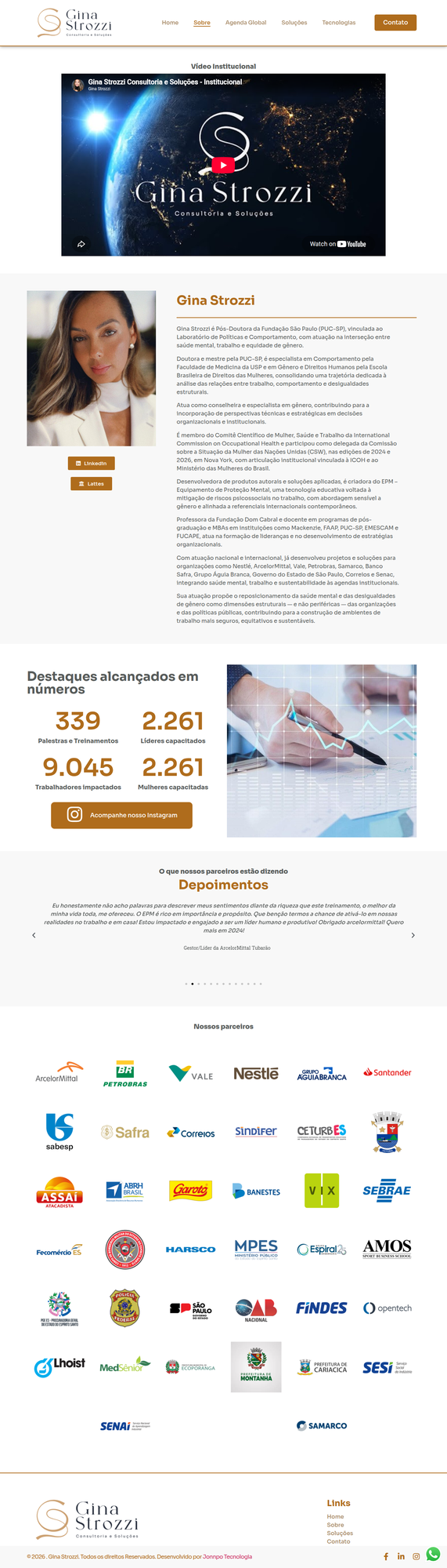 Site institucional da Gina Strozzi Consultoria e Soluções